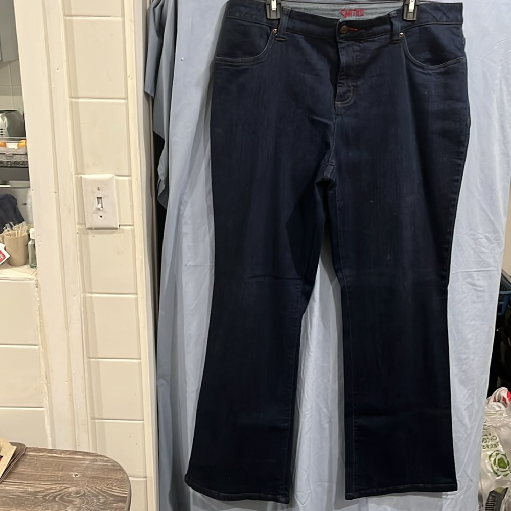SMITH Women's Flare Jeans - Dark Blue size 14 - Picture 3 of 5